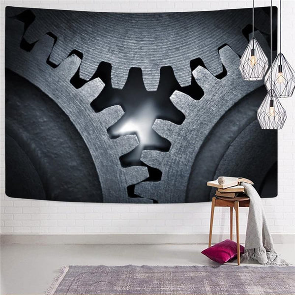 
Metal Tapestry Engine Home Tapestrys Gear Tapestries Gray Tenture Mandala Decor
                
