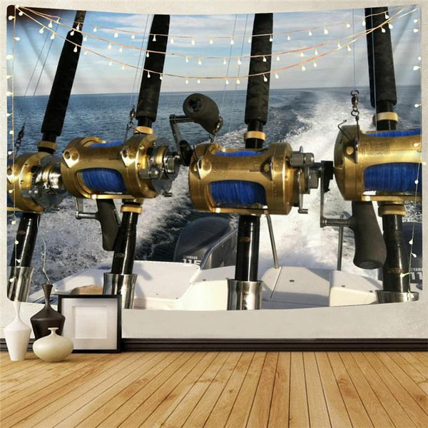 Fish Tapiz Fisherman Tapestries Fishinger Wall Tapestry Tracksuits Home Tapestrys Metal Rug Wall