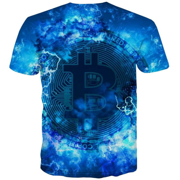 
Bitcoin T shirt Men Lightning Anime Clothes Smoke Cloud Tshirts Casual Blue Shirt Print
                