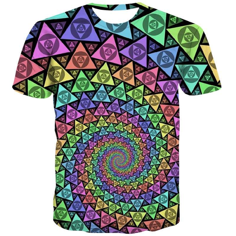 Abstract T shirts Men Colorful Tshirt Anime Dizziness Tshirts Cool Harajuku T-shirts Graphic - KYKU