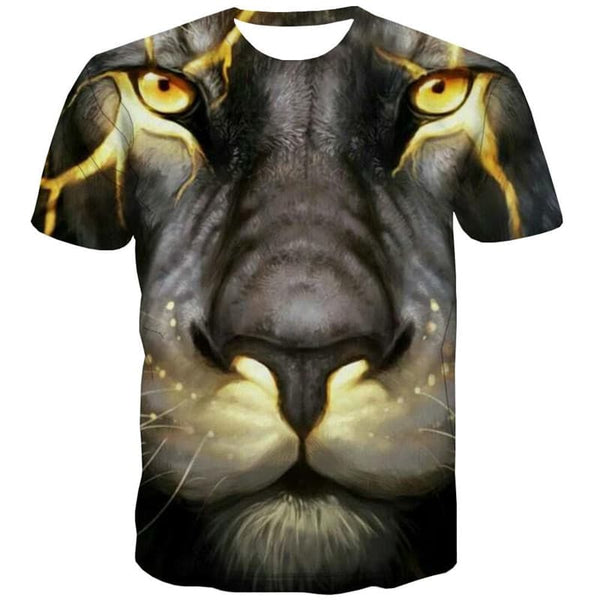 
Lion T shirt Men Animal Anime Clothes Lightning Tshirts Casual Harajuku Shirt Print
                