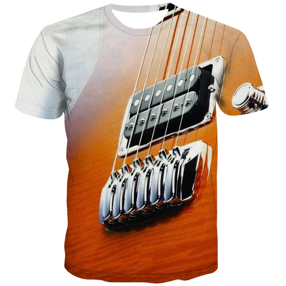 Guitar T shirts Men Music T-shirts 3d Wooden Tshirt Anime Metal T shirts Funny