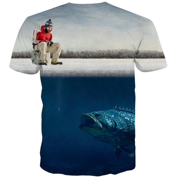 
fishing T-shirt Men fish T shirts Funny Short Sleeve Hip hop Tee Top Slim Sport - KYKU
                