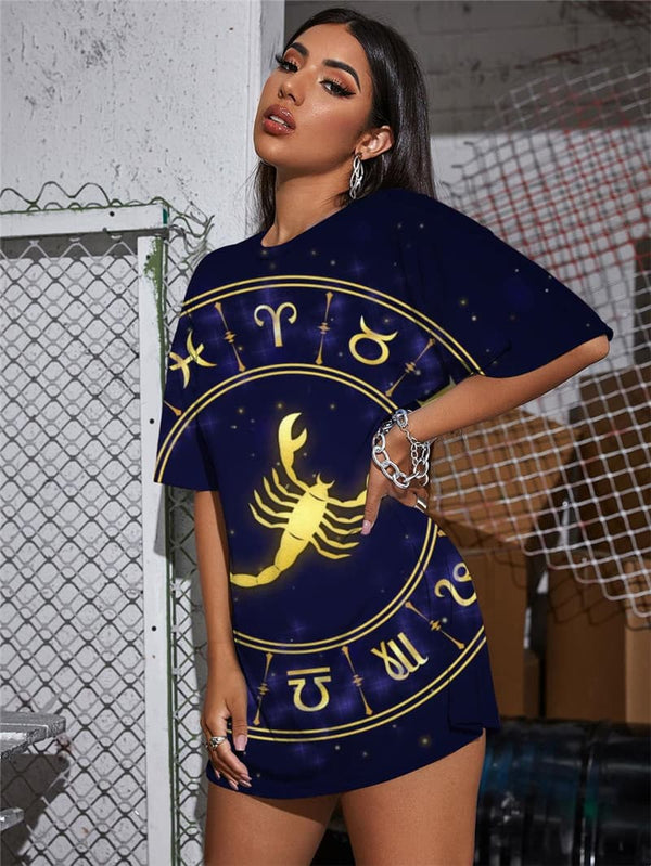 
Scorpio T-shirt Women Galaxy T-shirts 3d Animal Shirt Print Character Tshirt Printed
                