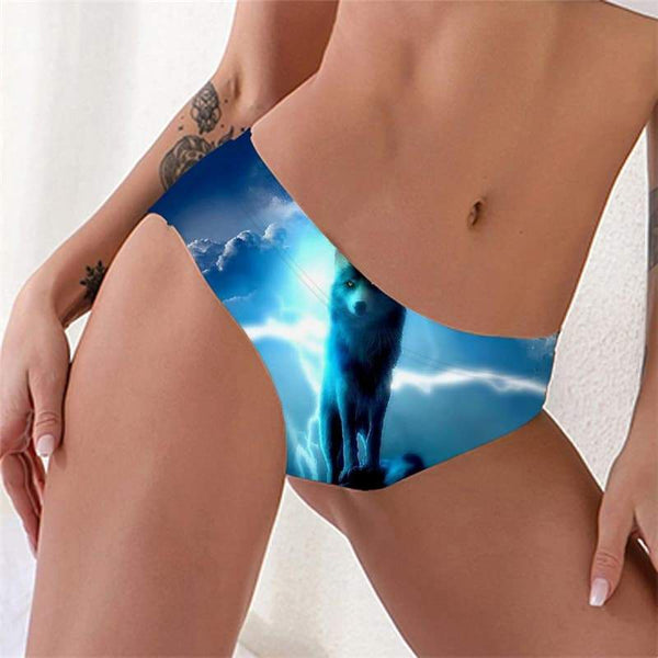 Wolf Panties Women Animal Sexy Anime Knickers Lightning Tanga Cloud Underwear - KYKU