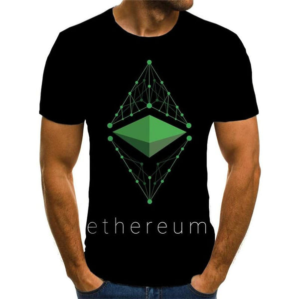 
Ethereum T-shirt Men Art Tshirts Casual Retro T-shirts 3d Black Shirt Print
                