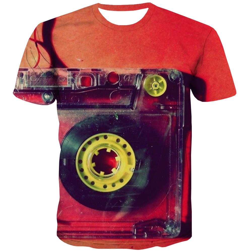 Music T-shirt Men Instrument T shirts Funny Retro Tshirts Cool Electronic Tshirt Printed