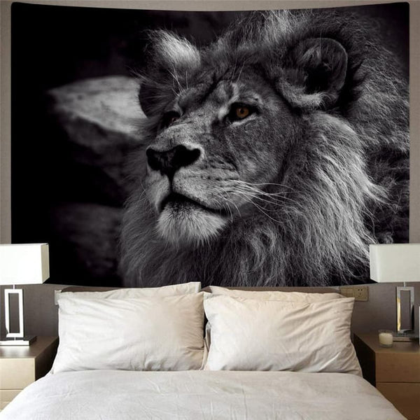 
Lion Tapiz Animal Wall Tapestry Anime Rug Wall Black Tapestries Cartoon Tenture Mandala
                