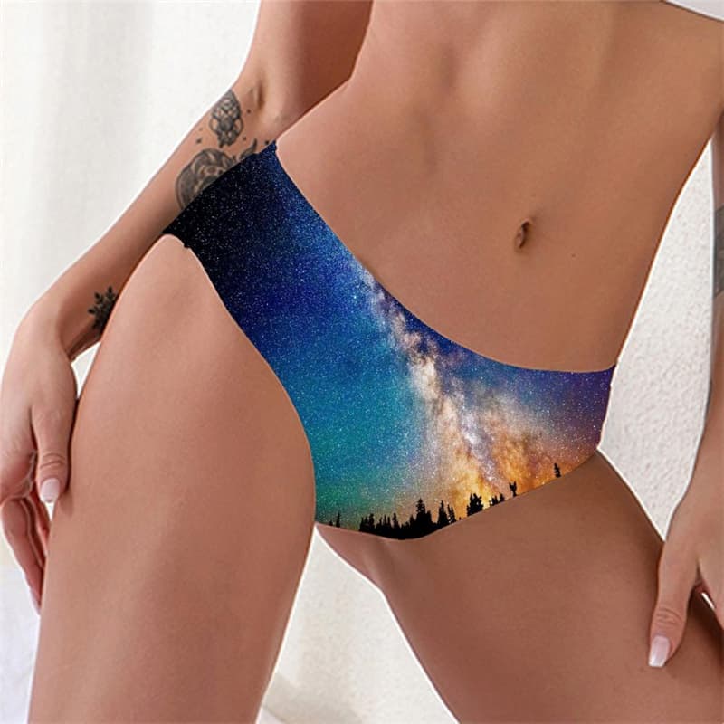 Galaxy Panties Women Space Seamless Universe Underwear Tree Pantys