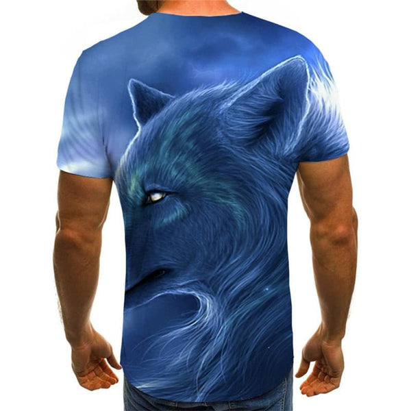 
Wolf T shirt Men Animal Tshirts Casual Cloud Anime Clothes Street T-shirts 3d
                