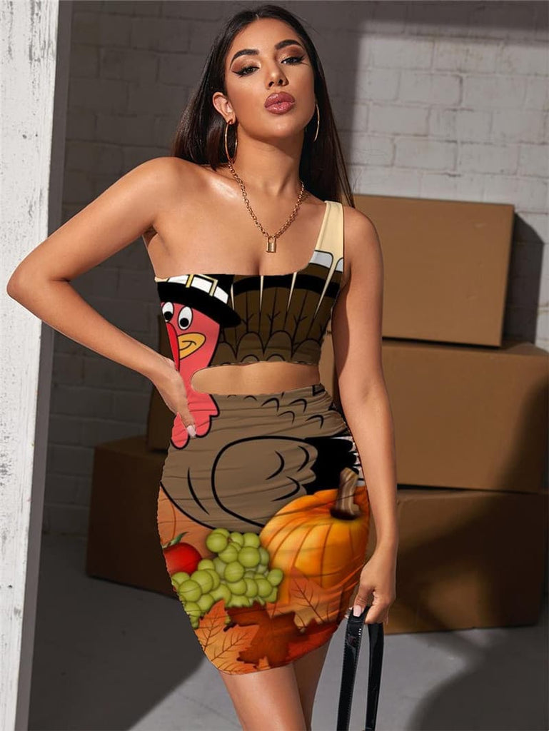 Thanksgiving Dresses Women Animal Vestido Sexy Maple Leaf Bodycon Dress Thanksgiving Dresses Women Animal Vestido Sexy Maple Leaf Bodycon Dress