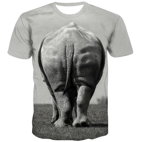 Elephant T-shirt Men Animal T-shirts 3d Gray Tshirts Casual Harajuku Tshirts Novelty - KYKU