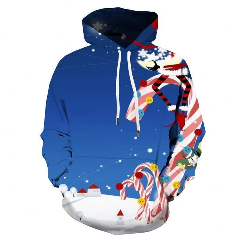 Christmas Hoodie Men Snowflake Sweatshirt Printed Party Hoody Anime Harajuku Hooded Casual - KYKU