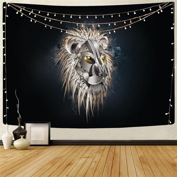 Lion Tapestry Animal Wall Tapestry Anime Rug Wall Metal Home Tapestrys Black Tapestries