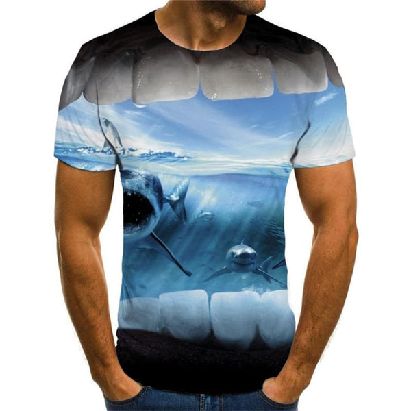 
Shark T shirt Men Ocean T-shirts 3d Animal Anime Clothes Hip Hop Funny T shirts
                