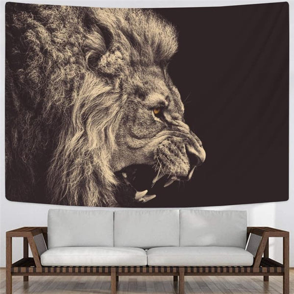 
Lion Tapiz Animal Tenture Mandala Anime Rug Wall Harajuku Tapestries Ferocious Wall Tapestry
                