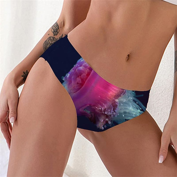 Jellyfish Briefs Women Fish Pantys Purple Tanga  Lingerie Female Animal Knickers