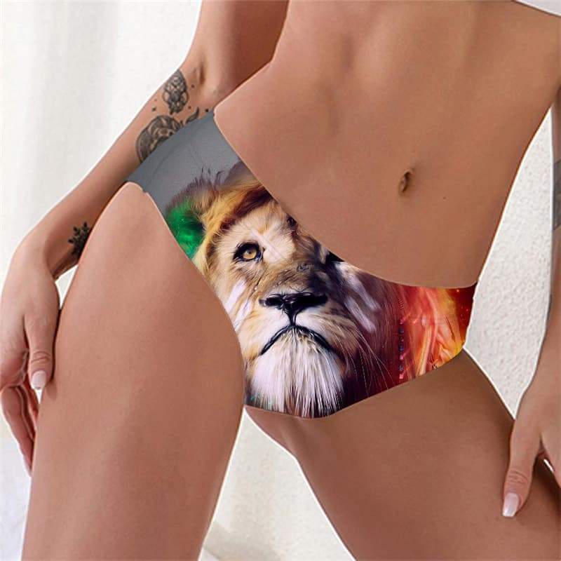 Lion Briefs Women Animal Lingerie Female Anime Underwear Colorful Tanga Nebula Pantys - KYKU