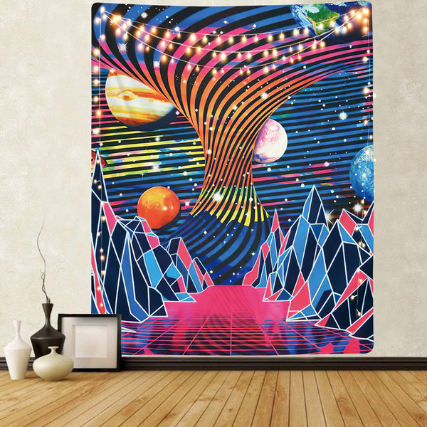 Trippy Tapiz Psychedelic Tenture Mandala abstract Wall Tapestry Beauty Tapestries swirl Home Tapestrys tornado Rug Wall Planet undefined Sphere undefined Earth undefined