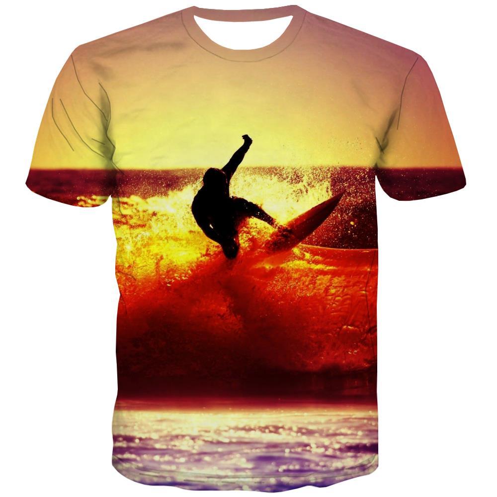 surf T shirts Men The sea T shirts Funny sport Tshirt Anime Cool T-shirts 3d - KYKU