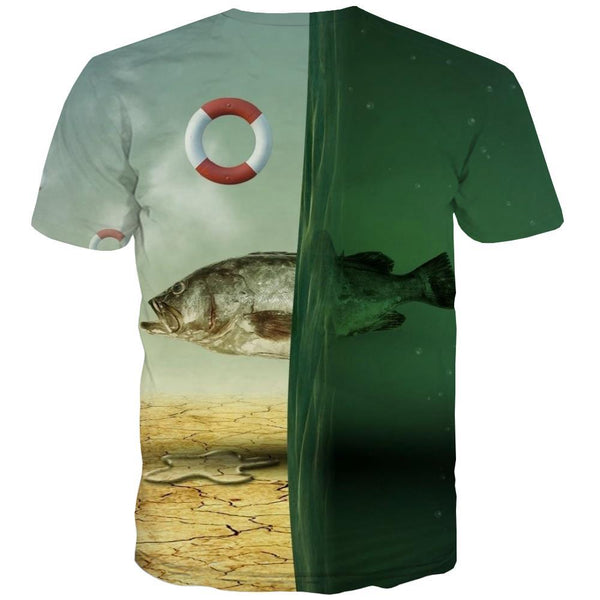 
fishing T shirts Men fish Shirt Print Lifebuoy T-shirts Graphic Short Sleeve - KYKU
                
