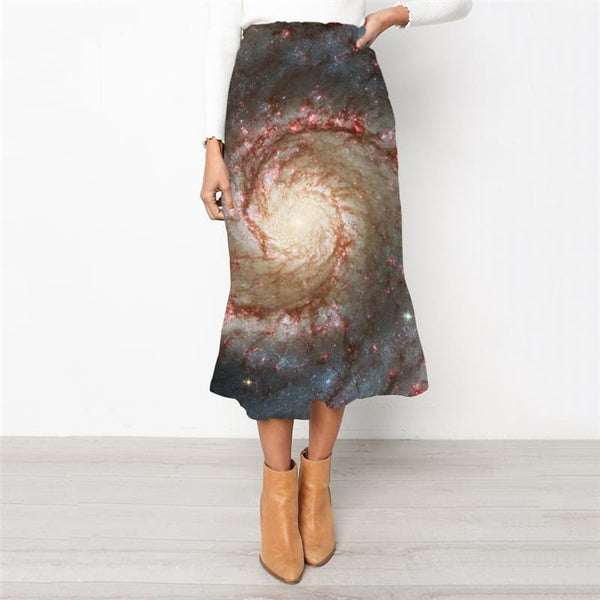 
Galaxy Skirt Women Space School skirt Universe Rock Frauen Dizziness Skirt Ladies
                