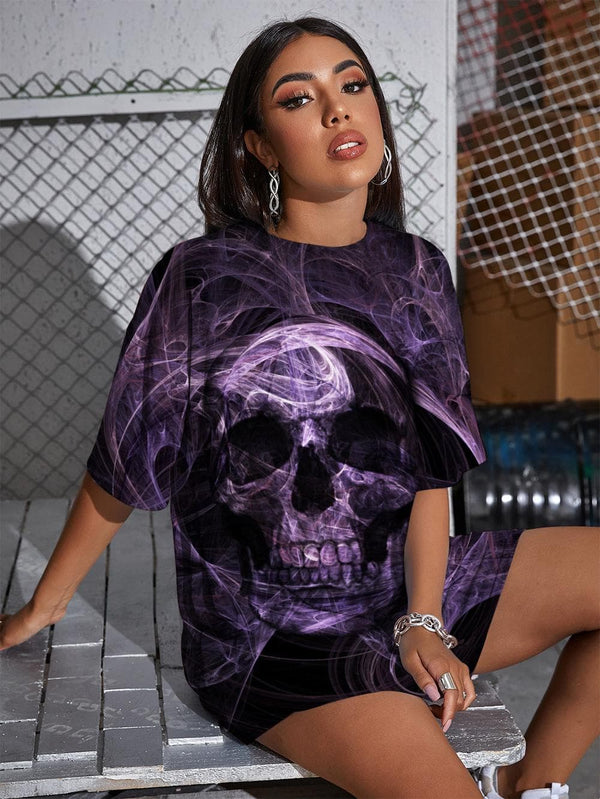 
Skull T-shirt Women Abstract Summer Psychedelic Gothic Harajuku Funny T shirts
                