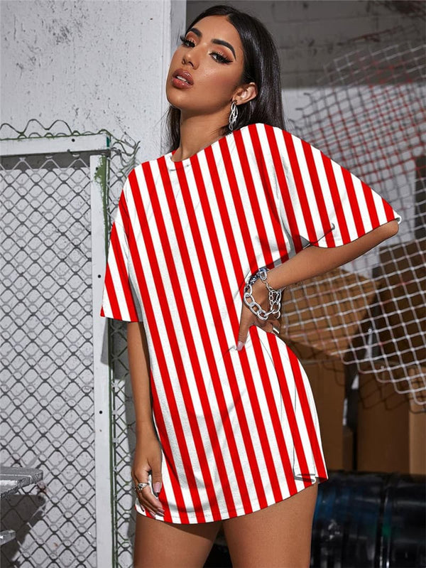 
Dizziness T Shirt Women Abstract Punk Rock Stripe Summer Harajuku Funny T shirts
                