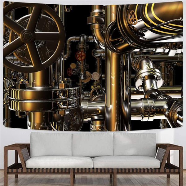 
Metal Tapiz Engine Wall Tapestry Gear Home Tapestrys Motorcycle Rug Wall Decor
                