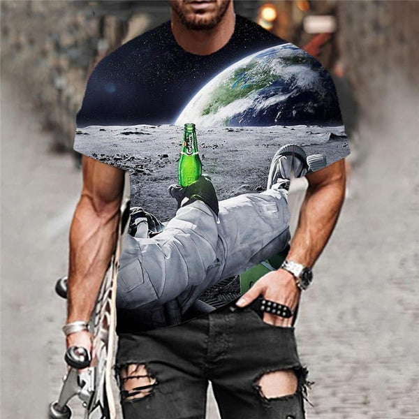 
Astronaut T-shirt Men Space T-shirts 3d Universe Tshirts Casual Earth Anime Clothes
                
