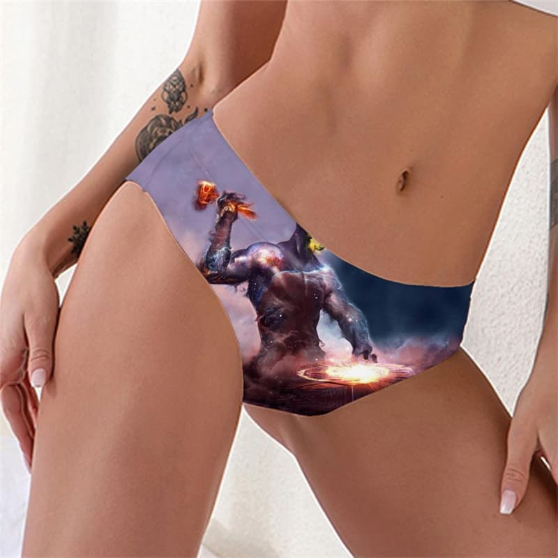Galaxy Briefs Women Space Knickers Universe Pantys Art Underwear Flame Tanga