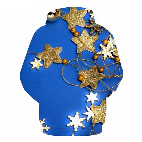 
Christmas Sweatshirts men Star 3d Printed Blue Hoodie Print New Year Hooded Casual
                