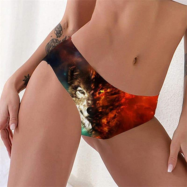 Wolf Briefs Women Animal Underwear Anime Lingerie Female Nebula Seamless Space Tanga - KYKU