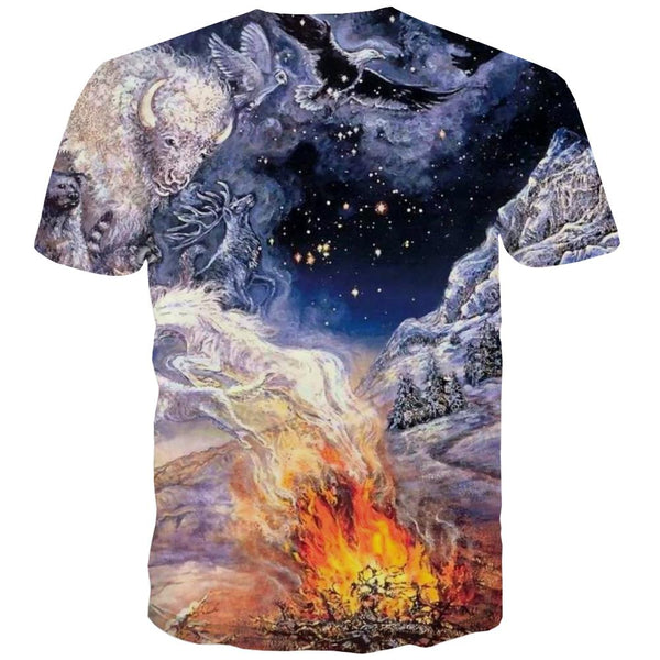 
Indians T-shirt Men Grassland Tshirts Casual Sunset Tshirts Cool War Tshirt Printed
                