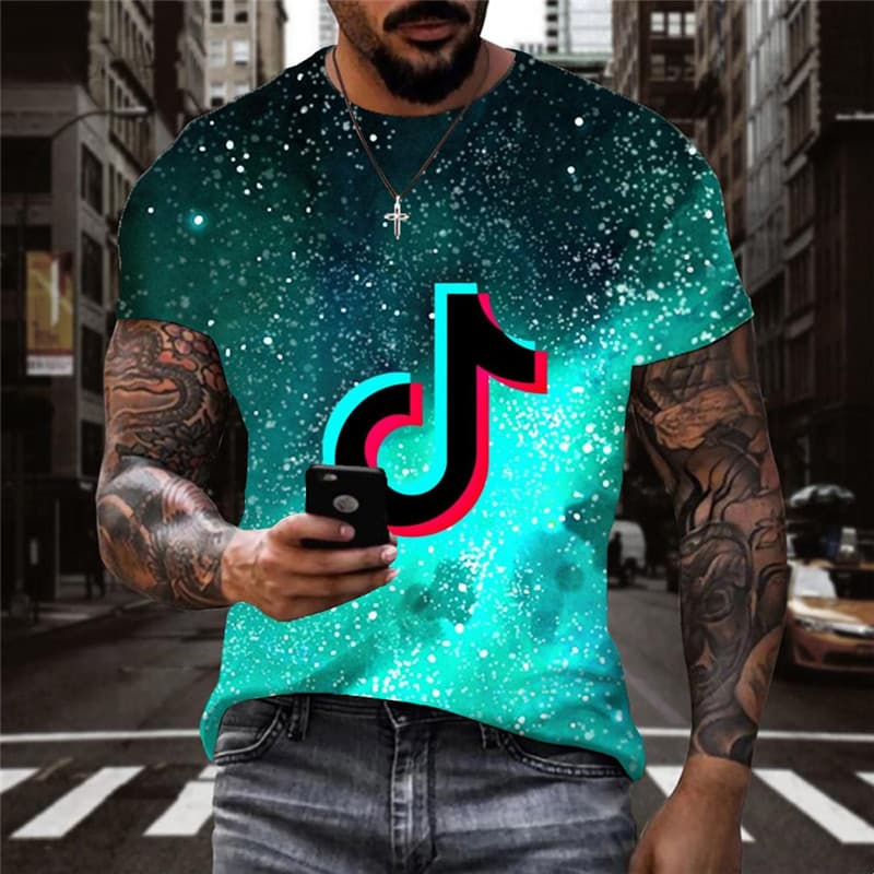 Music T-shirt Men Galaxy Tshirt Printed Party T-shirts 3d Douyin Anime Clothes