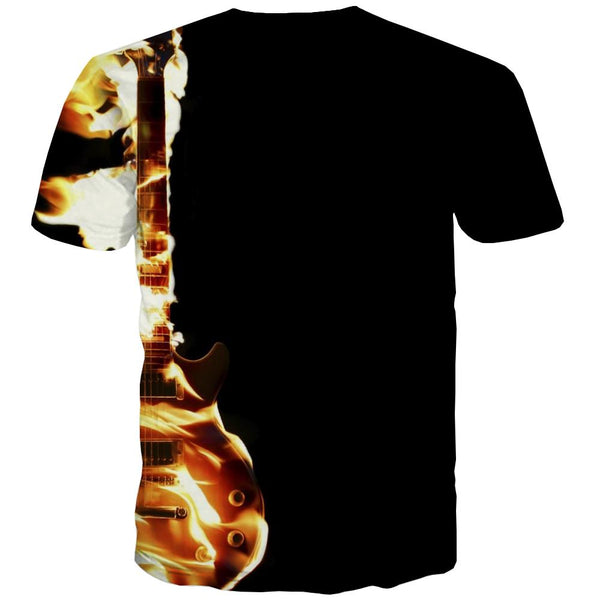 
Guitar T-shirt Men Music Tshirts Novelty Wooden Tshirt Anime Metal T-shirts 3d
                