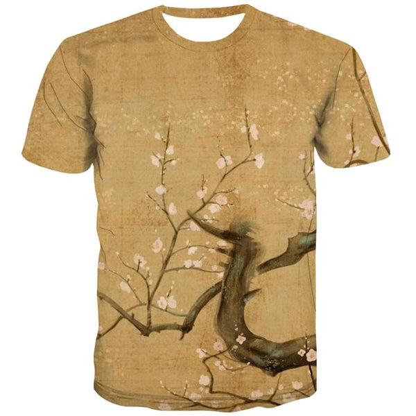 
Cherry Blossoms T-shirt Men Romantic Shirt Print Love Funny T shirts Painting Tshirts Casual
                