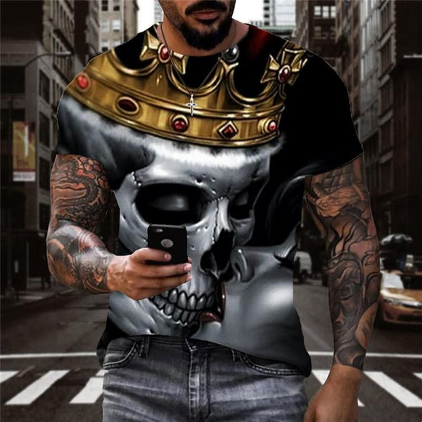 Skull T-shirt Men Love T-shirts 3d Skeleton Shirt Print Couples Tshirt Printed