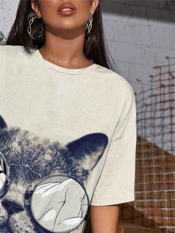 
Cat T Shirt Women Animal Gothic Lovely Shirt Print Harajuku Summer
                