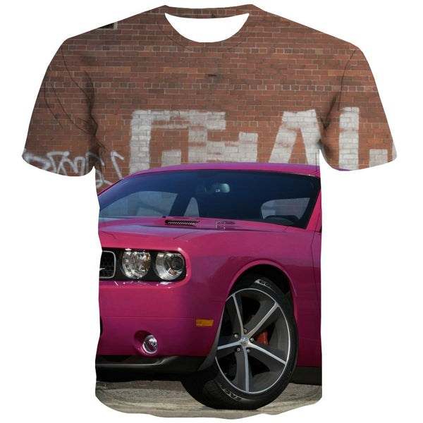 Racing Car T-shirt Men Metal Tshirt Anime City Tshirts Cool Gray T-shirts 3d Retro Shirt Print