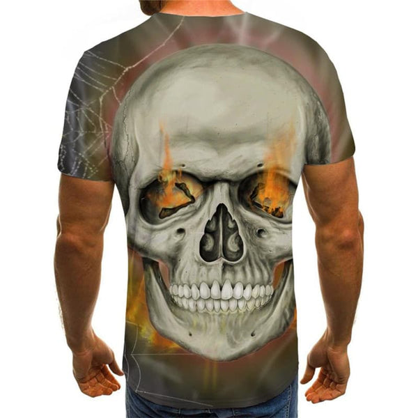 
Skull T shirt Men Flame Tshirts Casual Spider Web Shirt Print Hip Hop T-shirts 3d
                