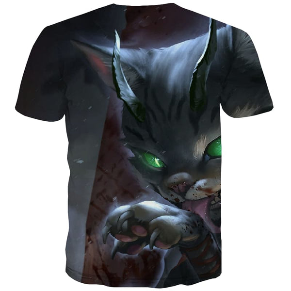 
Cat T shirts Men Animal T-shirts Graphic War Tshirts Cool Ferocious Tshirts Novelty Blood Tshirt Anime
                