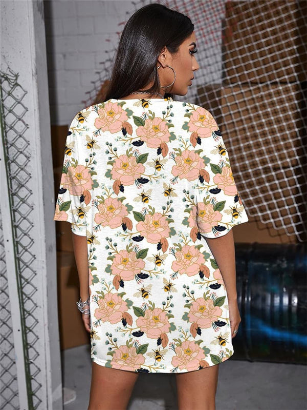 
Bee T Shirt Women Flower Shirt Print Animal T-shirts 3d Harajuku Tshirt Printed
                