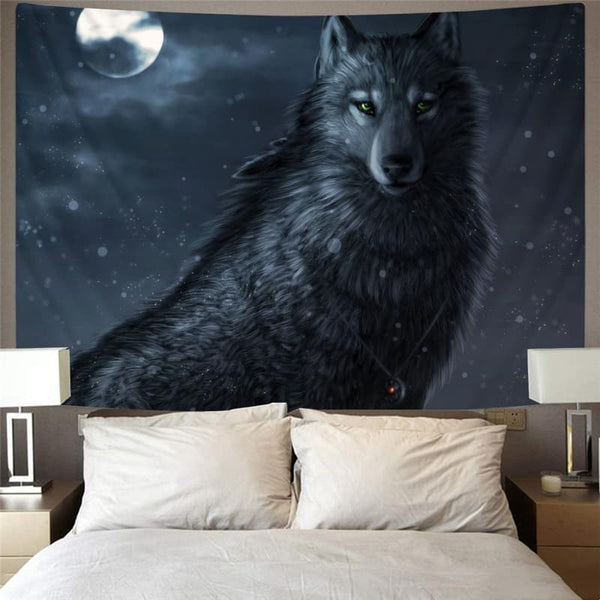 
Wolf Tapestry Animal Tapestries Anime Wall Tapestry Moon Rug Wall Decor
                