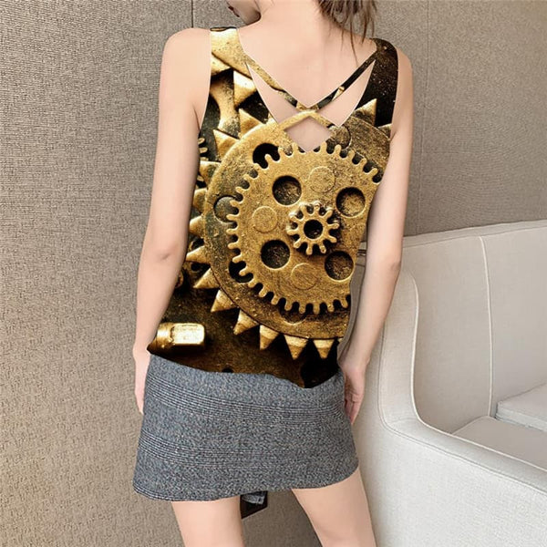 
Metal Tank-Top women Engine Funny Top Gear Sleeveless 3d Art Vest Printed
                