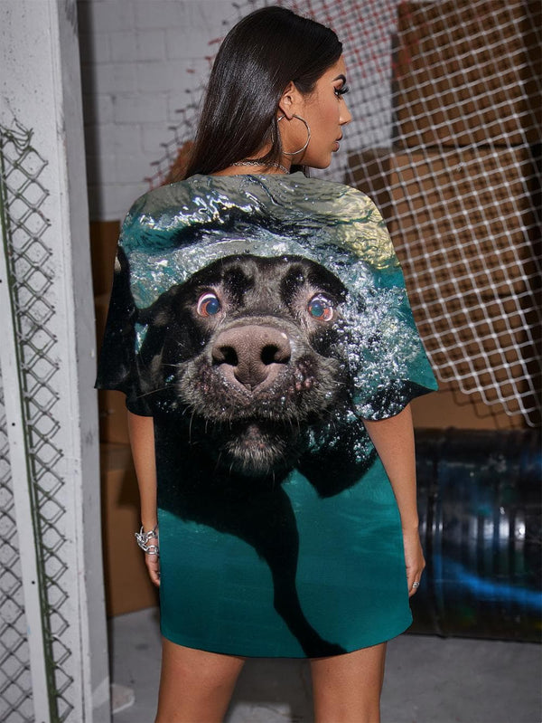 
Dog T Shirt Women Ocean Funny T shirts Animal Summer Harajuku Punk Rock
                