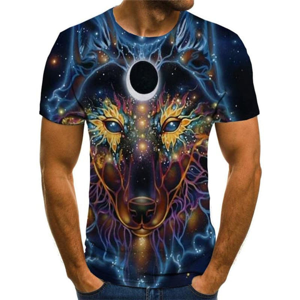
Wolf T shirt Men Animal T-shirts 3d Galaxy Shirt Print Abstract Tshirt Printed
                
