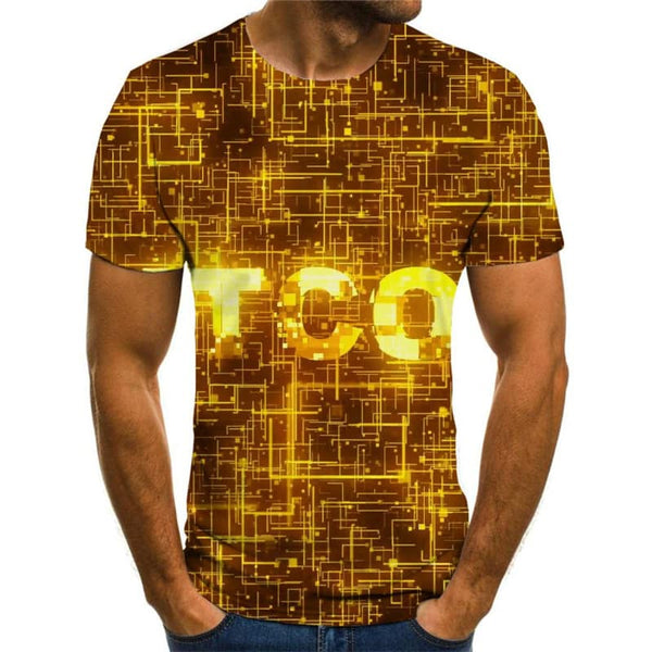 
Bitcoin T-shirt Men New Year Tshirts Casual Party Anime Clothes Golden Shirt Print
                