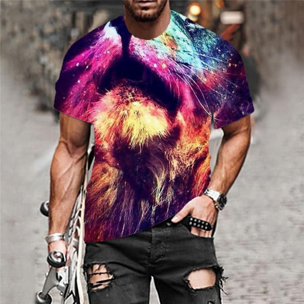 
Lion T shirt Men Animal Tshirts Casual Colorful Shirt Print Graffiti T-shirts 3d
                