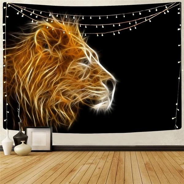 Lion Tapestry Animal Wall Tapestry Anime Rug Wall Harajuku Tenture Mandala Flame Tapestries